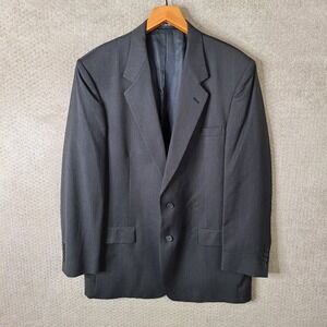 Mark Alexander Jacket Mens 46L Gray Striped 2 Button Blazer Suit Coat USA Made